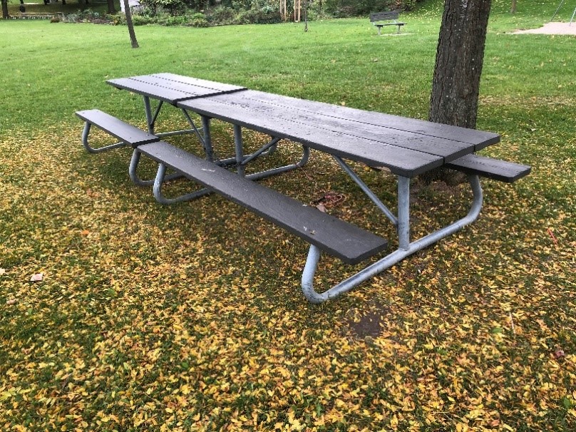 wooden picnic table