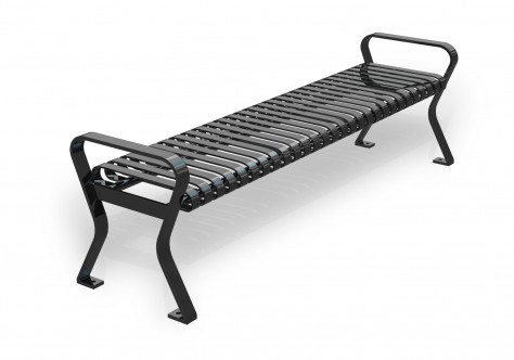 backless metal bench